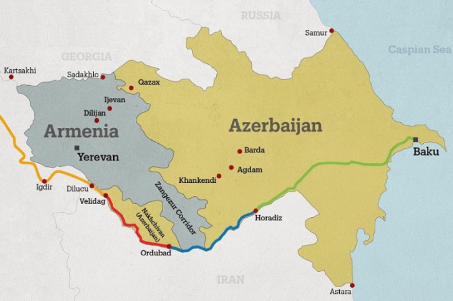 Коридор в нахичевань из азербайджана карта