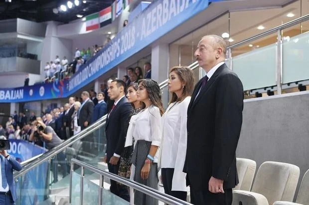 Ильхам Алиев посмотрел полуфинал Чемпионата мира по дзюдо в Баку