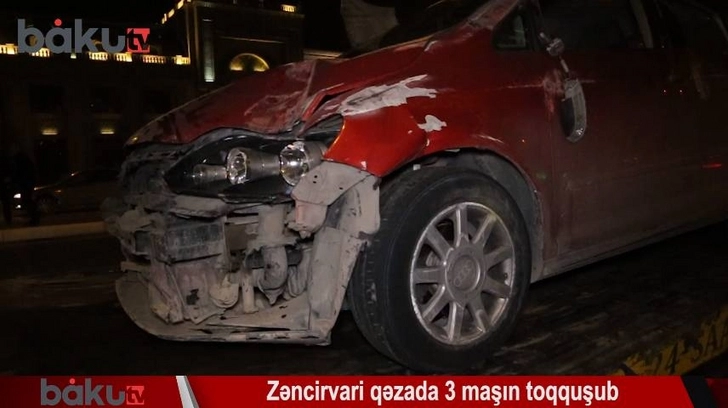 Цепная авария в Баку - ВИДЕО