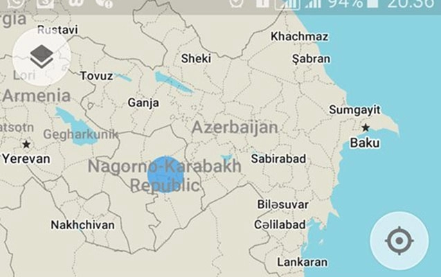 Приложение maps.me искажает границы Азербайджана