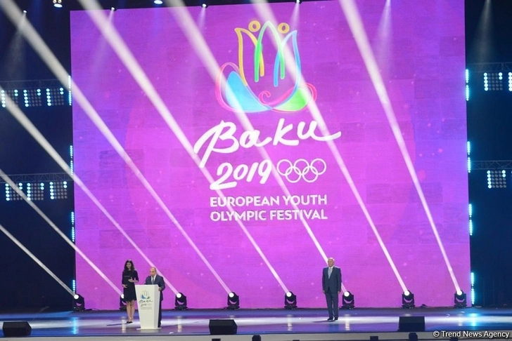 Церемония торжественного открытия XV Европейского юношеского летнего олимпийского фестиваля в Баку - ФОТО