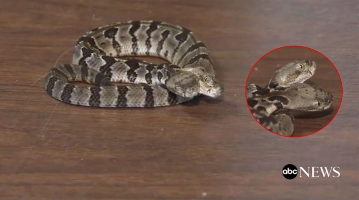 Обнаружена редкая двуглавая гремучая змея - ФОТО