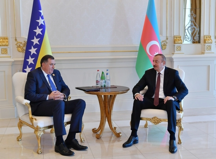 Президент Ильхам Алиев встретился с председателем Президиума Боснии и Герцеговины Милорадом Додиком - ВИДЕО