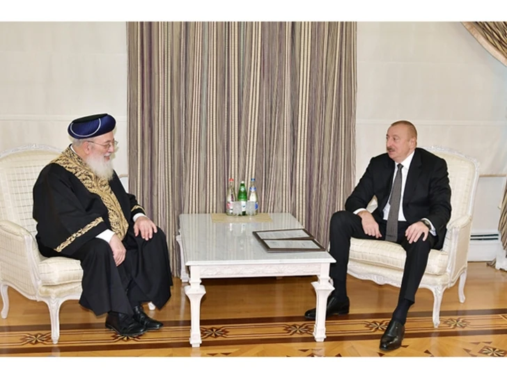 Президент Ильхам Алиев принял главного сефардского раввина Иерусалима - ОБНОВЛЕНО