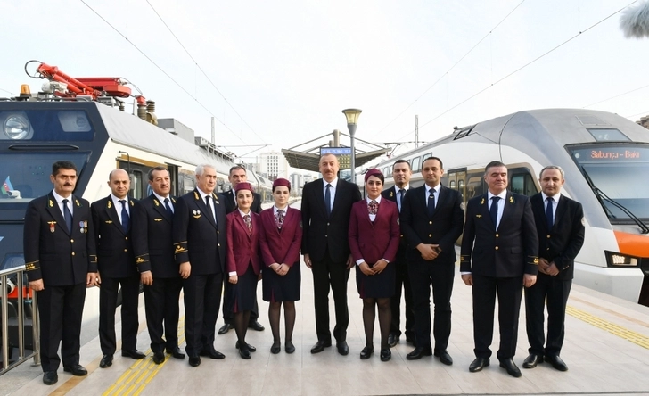 Президент Ильхам Алиев принял участие в открытии железнодорожной станции «Пиршаги» - ФОТО/ВИДЕО/ОБНОВЛЕНО