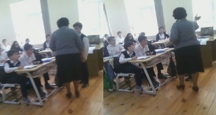 В бакинской школе учительница подняла руку на ученика - ВИДЕО