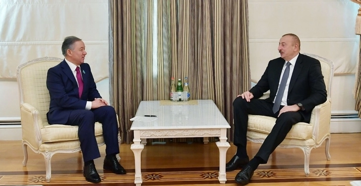 Президент Ильхам Алиев принял председателя Мажилиса Парламента Казахстана - ВИДЕО
