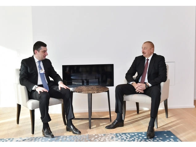 В Давосе состоялась встреча Президента Ильхама Алиева и премьер-министра Грузии – ФОТО
