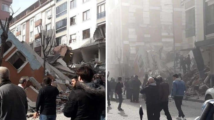 В центре Стамбула рухнуло семиэтажное здание - ВИДЕО