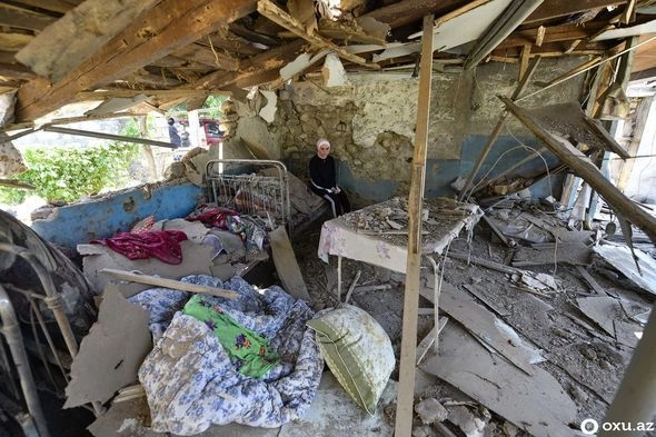 Дома жителей Товуза, разрушенные вооруженными силами Армении - ФОТО
