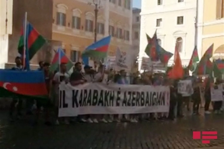 В Риме прошла акция протеста против провокации Армении – ФОТО/ВИДЕО