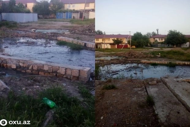 Центр одного из районов Азербайджана затопили сточные воды – ФОТО