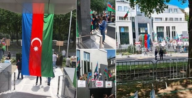Акция армян перед посольством Азербайджана в Бельгии потерпела крах