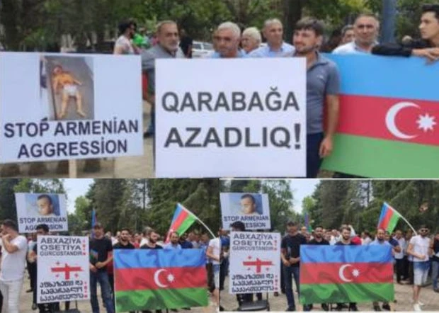 В Марнеули участники акции потребовали восстановления территориальной целостности Азербайджана и Грузии