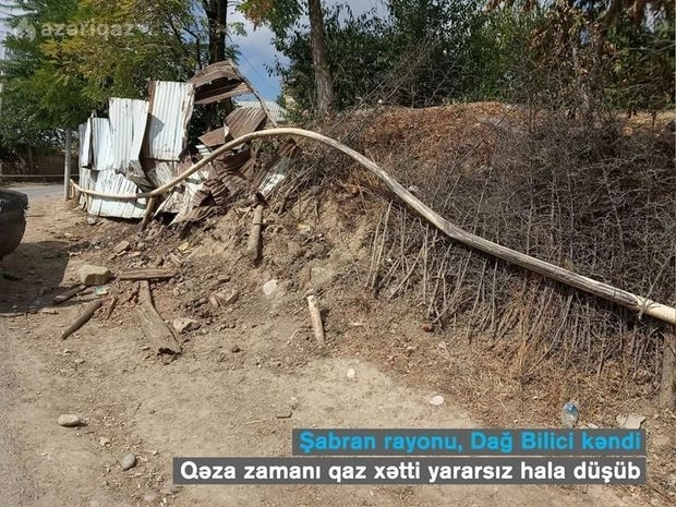 В Шабране в результате ДТП был поврежден газопровод - ФОТО