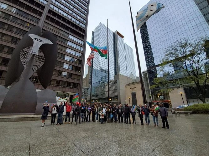 В Чикаго прошла акция в поддержку Азербайджана - ФОТО
