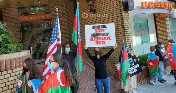 Акция азербайджанцев в Калифорнии: Требуем объективного освещения карабахского конфликта - ФОТО/ВИДЕО