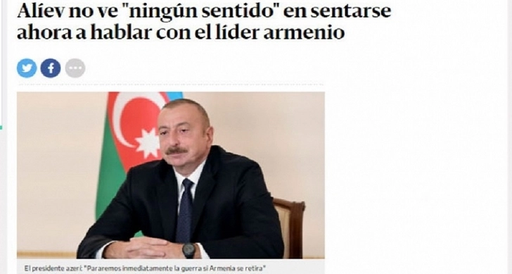 Интервью Президента Азербайджана агентству EFE – в центре внимания испанской прессы