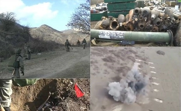 Российские военные уничтожили еще 100 взрывоопасных предметов в Карабахе - ВИДЕО
