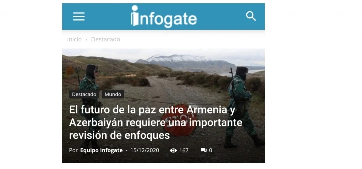 Чилийский сайт Infogate: Будущее мира между Арменией и Азербайджаном требует серьезного пересмотра подходов