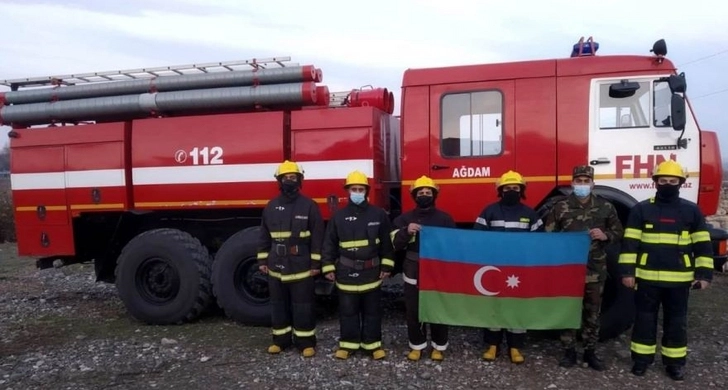 В освобожденном от оккупации Агдаме начала действовать местная структура МЧС Азербайджана