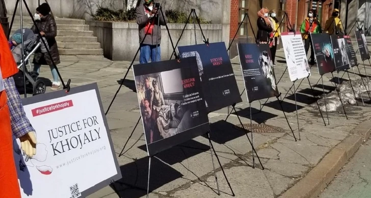 Перед зданием ООН в Нью-Йорке состоялась выставка, посвященная Ходжалинскому геноциду - ФОТО