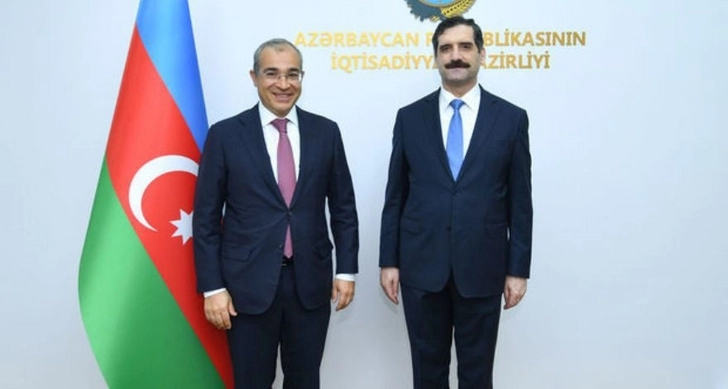 Министр экономики Азербайджана встретился с послом Турции - ФОТО