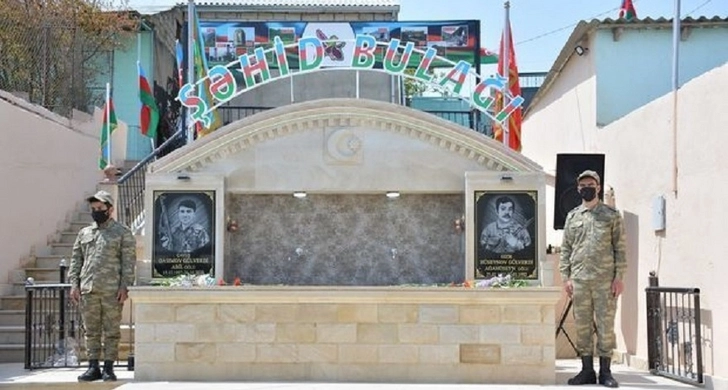 В Абшеронском районе Азербайджана открыли родник в память о шехидах - дедушке и внуке - ФОТО