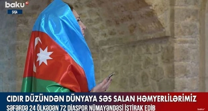 Соотечественники подняли флаг Азербайджана на Джыдыр дюзю - ВИДЕО