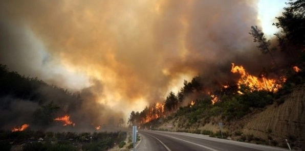 В Анталье вновь вспыхнули лесные пожары - ВИДЕО