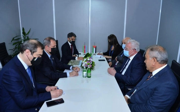 Джейхун Байрамов встретился с министром иностранных дел Палестины - ФОТО