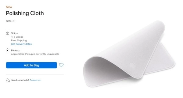 Apple выпустила салфетку за 19 долларов для протирания экранов iPhone и MacBook