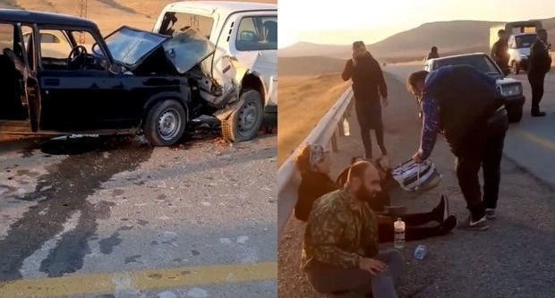 На автотрассе Баку-Шамахы произошло ДТП, есть пострадавшие - ВИДЕО