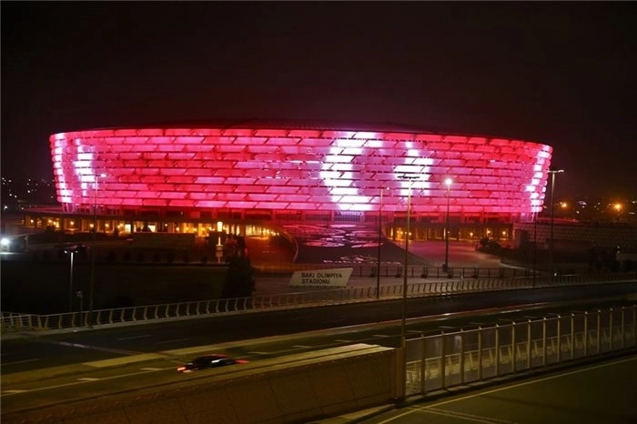 Бакинский олимпийский стадион будет подсвечен в цвета турецкого флага
