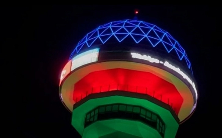 Башня Атакуле в Турции окрасилась в цвета азербайджанского флага - ФОТО