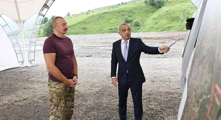 Президент ознакомился с проектом водохранилища «Хакаричай» в Лачынском районе - ФОТО