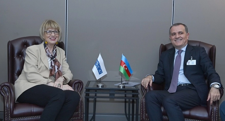 Джейхун Байрамов встретился с Генеральным секретарем ОБСЕ Хельгой Шмит