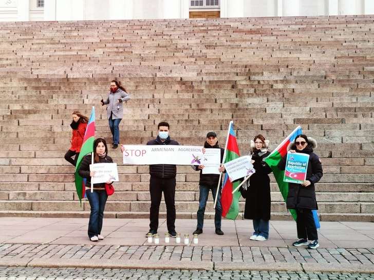 Азербайджанская диаспора организовала информационную акцию в Хельсинки - ФОТО