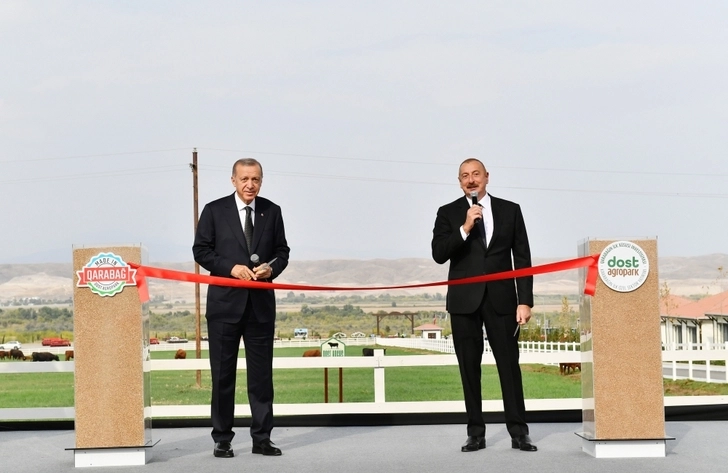 Президенты Азербайджана и Турции приняли участие в открытии I этапа Dost Aqropark в Зангилане - ФОТО