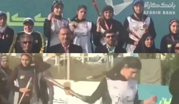 В Иране спортсменка сняла хиджаб во время церемонии награждения - ВИДЕО