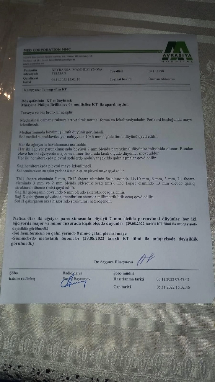 Media.az - Новости Азербайджана - Не хочу умирать, у меня есть пятилетняя дочь, хочу быть с ней рядом…КРИК О ПОМОЩИ