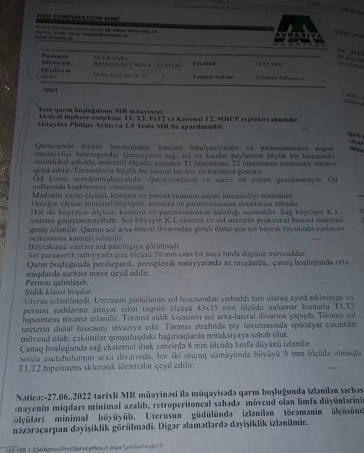 Media.az - Новости Азербайджана - Не хочу умирать, у меня есть пятилетняя дочь, хочу быть с ней рядом…КРИК О ПОМОЩИ