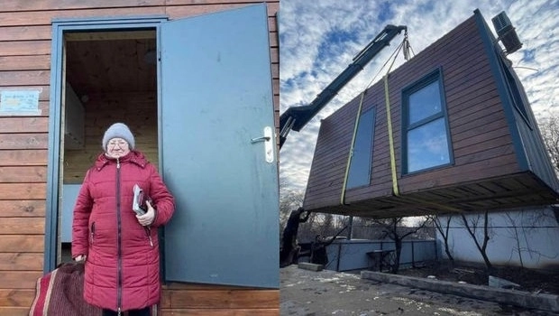 SOCAR установила модульный дом для лишившейся жилья украинской семьи - ФОТО
