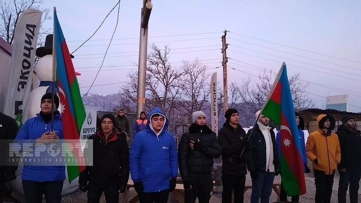 Акция протеста на дороге Ханкенди-Лачын продолжается уже 39 дней - ФОТО