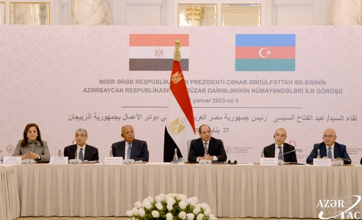 В Баку состоялась встреча президента Египта с азербайджанскими бизнесменами - ФОТО