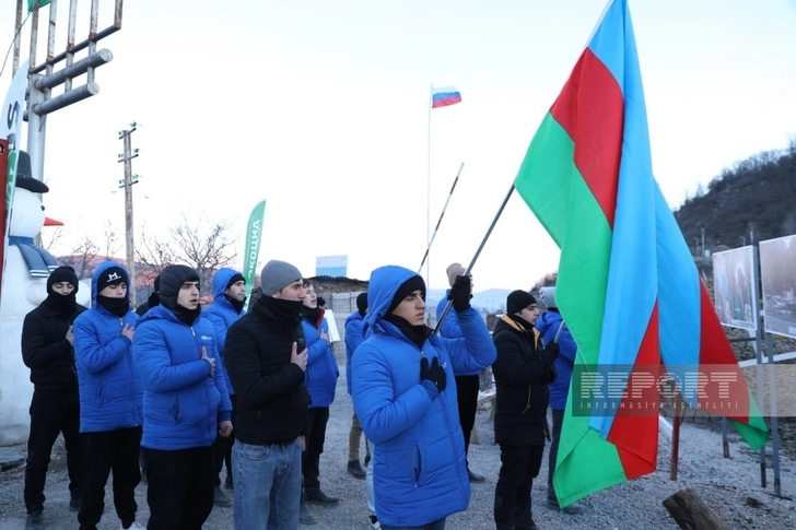 Акция азербайджанских экоактивистов на дороге Лачын - Ханкенди продолжается 55 день - ФОТО