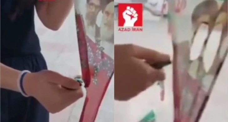 В Иране протестующие школьники сожгли флаги с изображениями Хомейни и Хаменеи - ВИДЕО