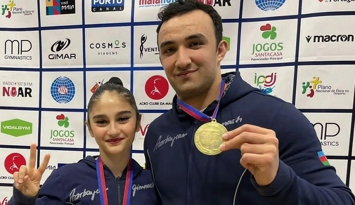 Азербайджанские гимнасты завоевали золотую медаль в Португалии