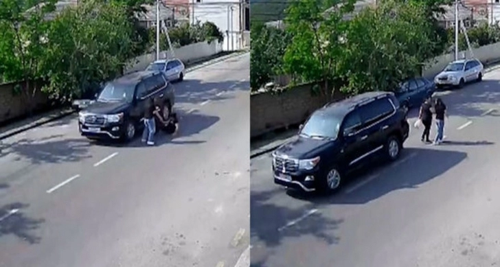 В Азербайджане водитель Land Cruiser сбил пешехода - ВИДЕО
