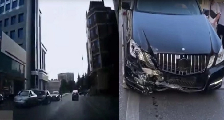 В Баку произошла цепная авария - ВИДЕО
